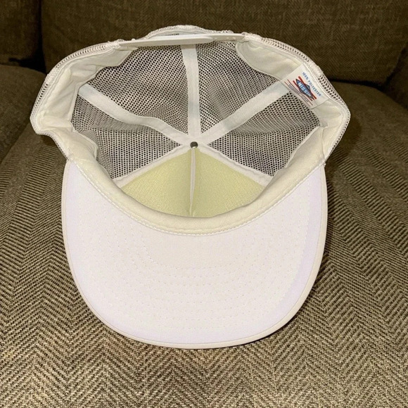 VTG NISSIN White Snapback Mesh Cap Hat TEXAS adjustable POLYESTER - Picture 4 of 4